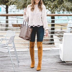 BRAND NEW - Goodnight Macaroon Over the Knee Suede Leather Boots